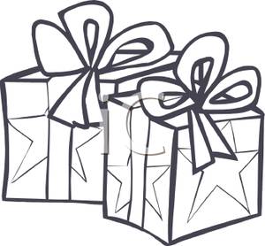 Christmas Presents Clipart Black and White - Clip Art Bay