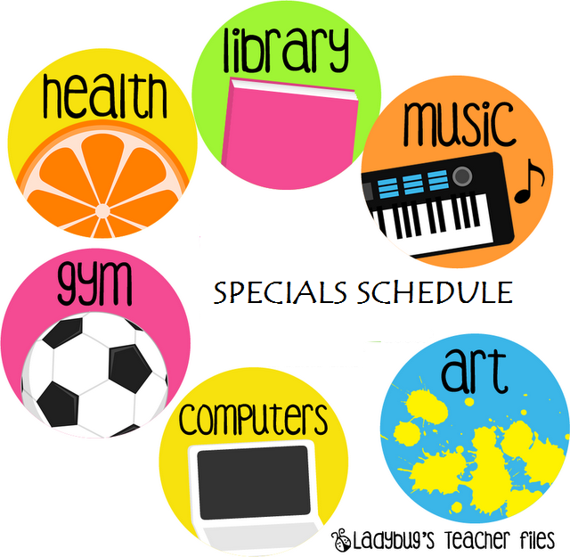 School Specials Schedule Clipart - Clip Art Bay